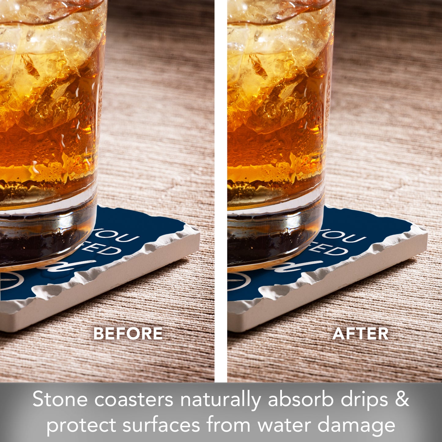Thirstystone Call Dad 4 Pack Absorbent Stone Tumbled Tile Coasters with Protective Cork Backing 4" Square Manufactured in The USA Artistic Absorbent Easily Wipes Clean