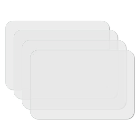 CounterArt Transparent 4 Pack Transparent Easy Care Flexible Plastic Placemats Made in The USA BPA Free, Easily Wipes Clean