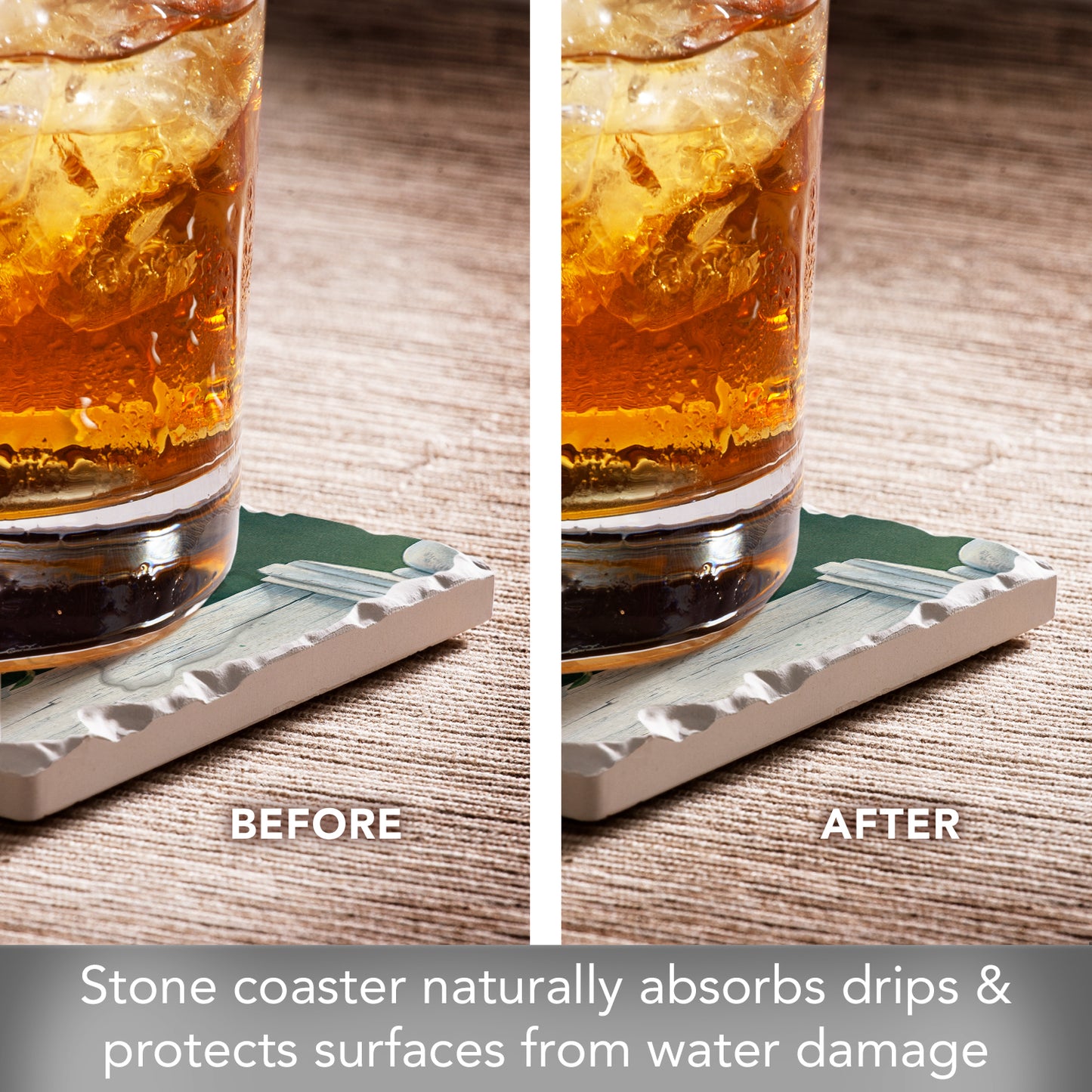 Thirstystone Garden Birds Single Tumbled Tile Stone Coaster with Protective Cork Backing Manufactured in The USA 4" Square, Artistic, Easily Wipes Clean