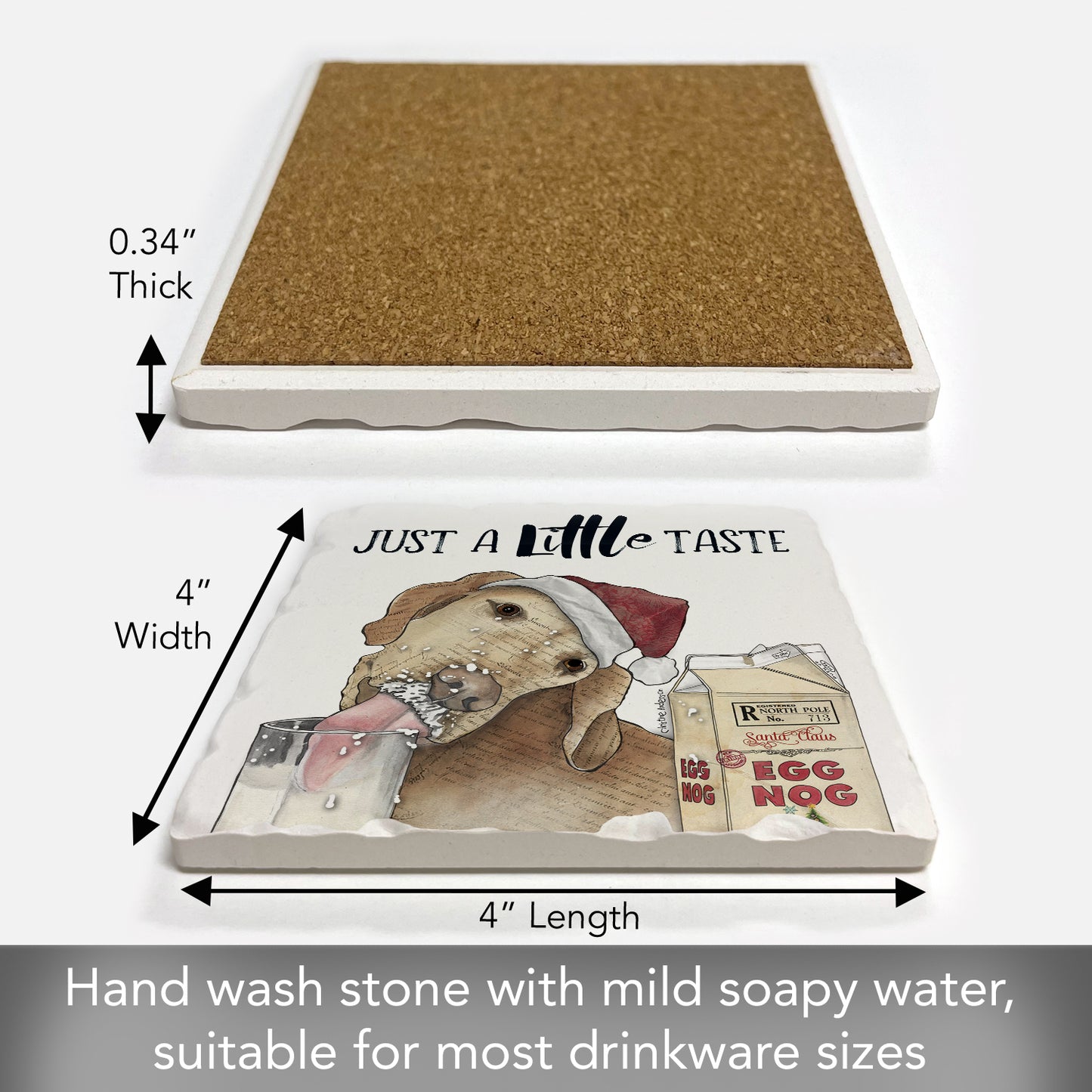 Thirstystone Little Taste Single Tumbled Tile Coaster Manufactured in The USA Adorable, Create Your Own Collection