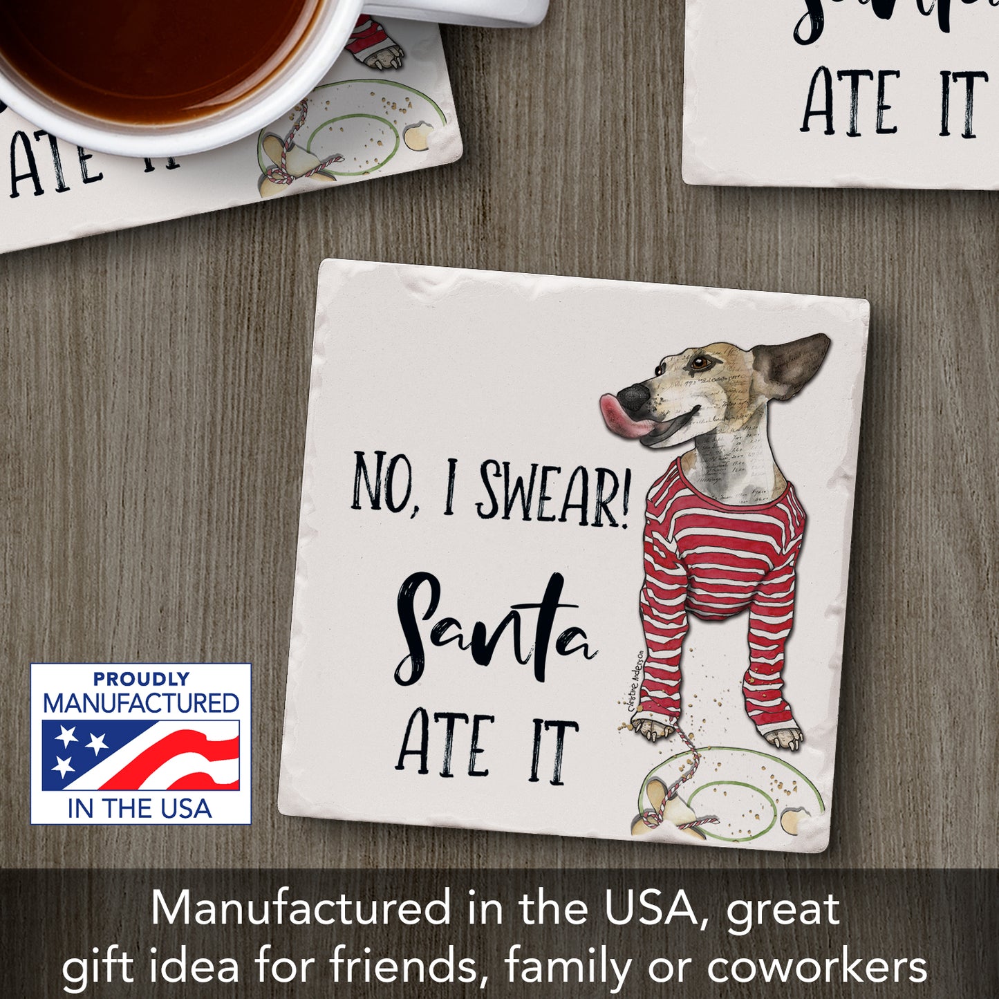 Thirstystone Santa Ate It Single Tumbled Tile Coaster Manufactured in The USA Adorable, Create Your Own Collection