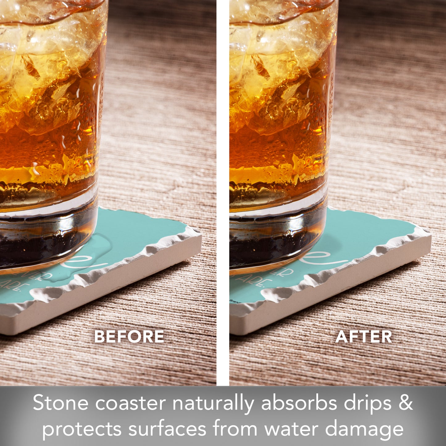 Thirstystone My Pets Single Tumbled Tile Stone Coaster with Protective Cork Backing Manufactured in The USA 4" Square, Artistic, Easily Wipes Clean