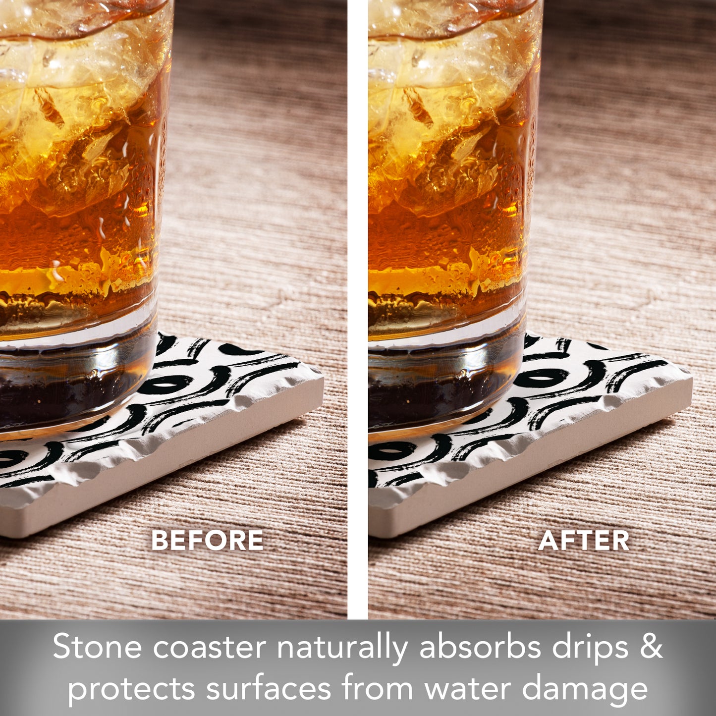 Thirstystone Eyes Single Tumbled Tile Stone Coaster with Protective Cork Backing Manufactured in The USA 4" Square, Colorful, Artistic, Easily Wipes Clean