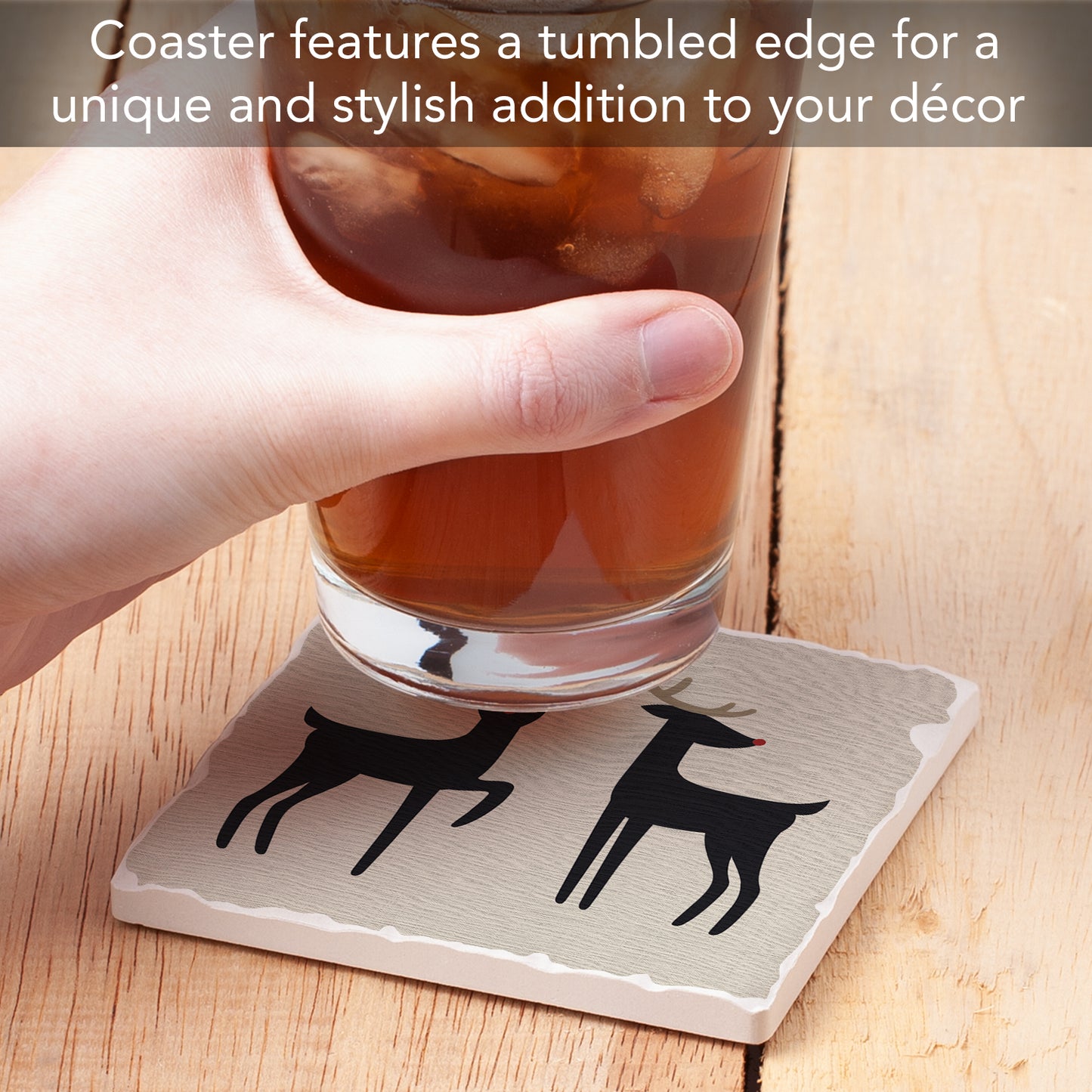 Thirstystone Shiny Nose Single Tumbled Tile Coaster Manufactured in The USA Decorative, Stylish, Craft Your Own Collection