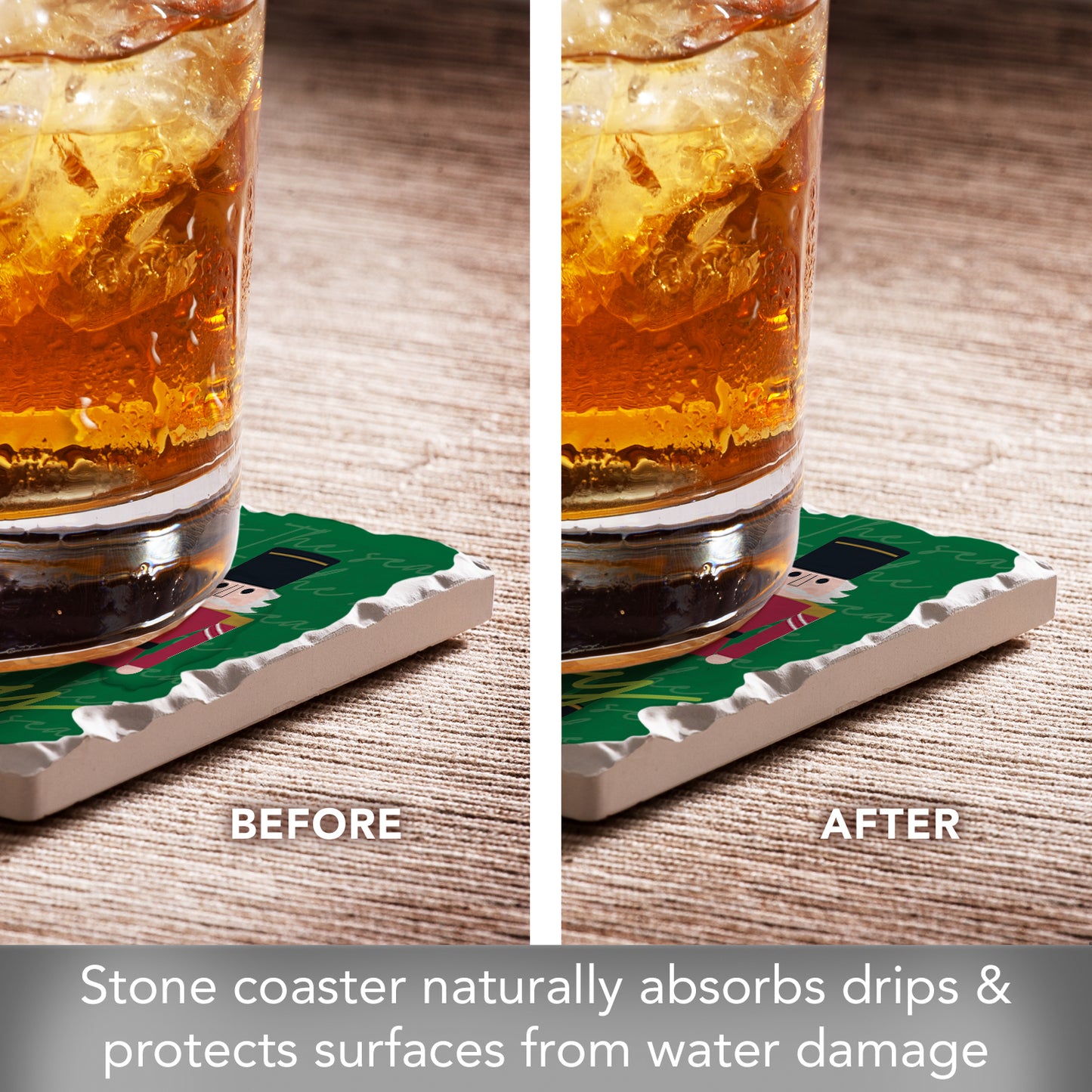 Thirstystone Merry Nutcrackers Single Tumbled Tile Coaster Manufactured in The USA Decorative, Stylish, Craft Your Own Collection
