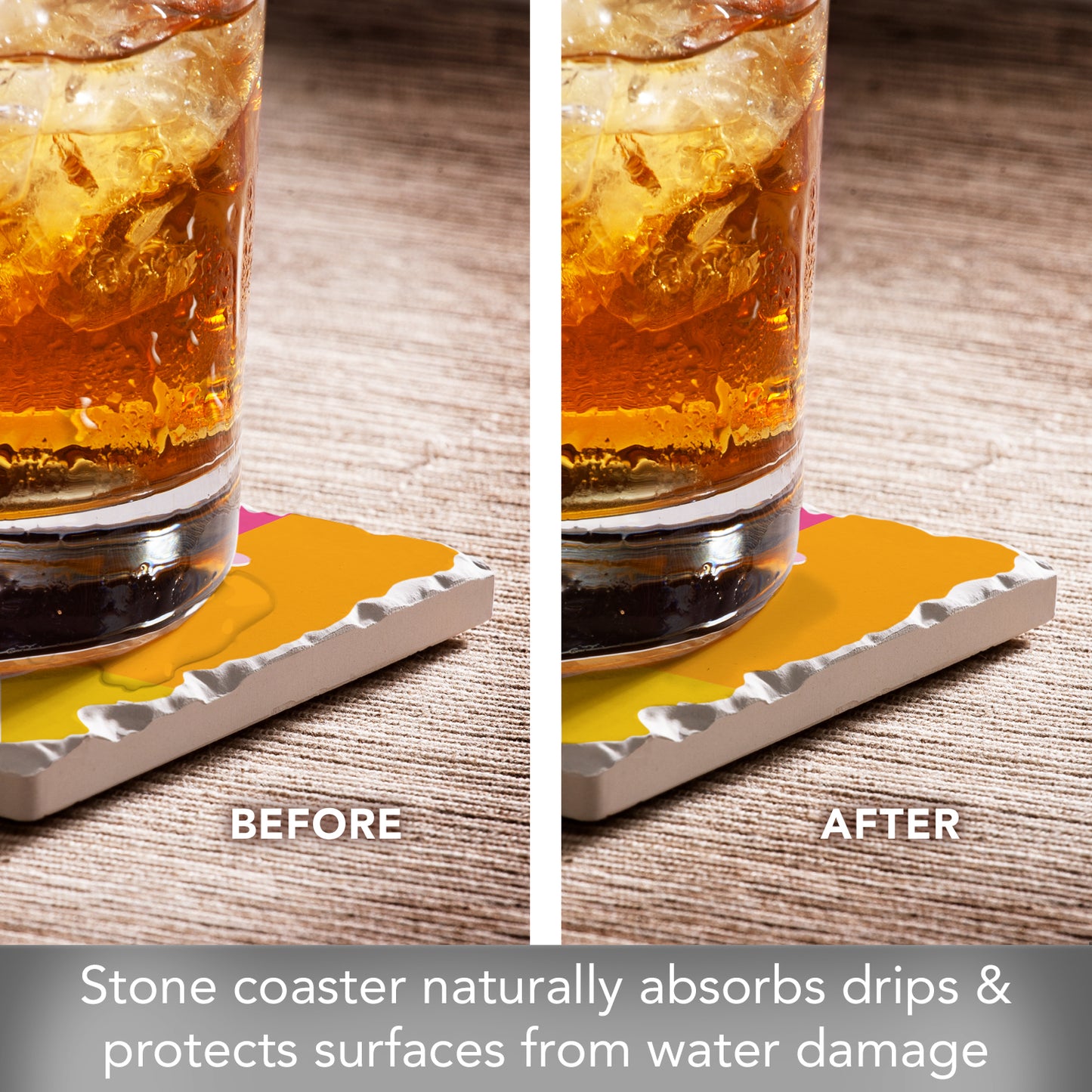 Thirstystone Be You Not Them Single Tumbled Tile Stone Coaster with Protective Cork Backing Manufactured in The USA 4" Square, Colorful, Artistiic, Easily Wipes Clean
