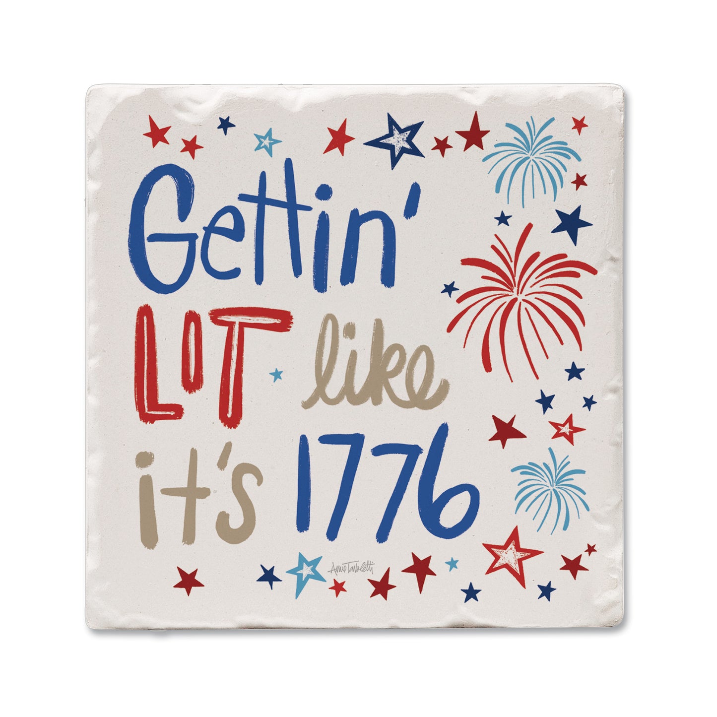 Thirstystone Gettin' Lit Single Tumbled Tile Coaster 4" Square Manufactured in the USA Create Your Own Set