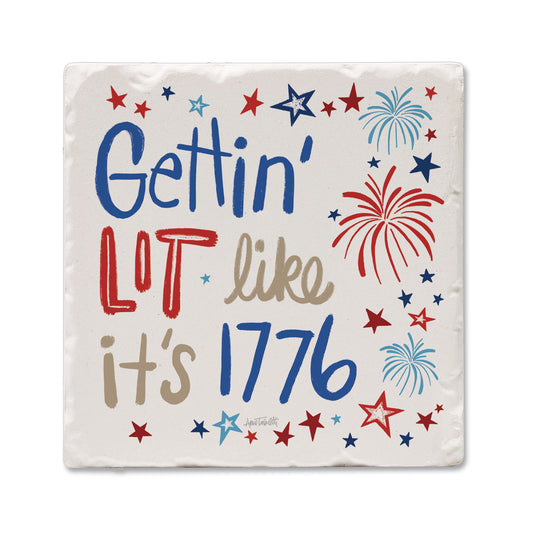 Thirstystone Gettin' Lit Single Tumbled Tile Coaster 4" Square Manufactured in the USA Create Your Own Set