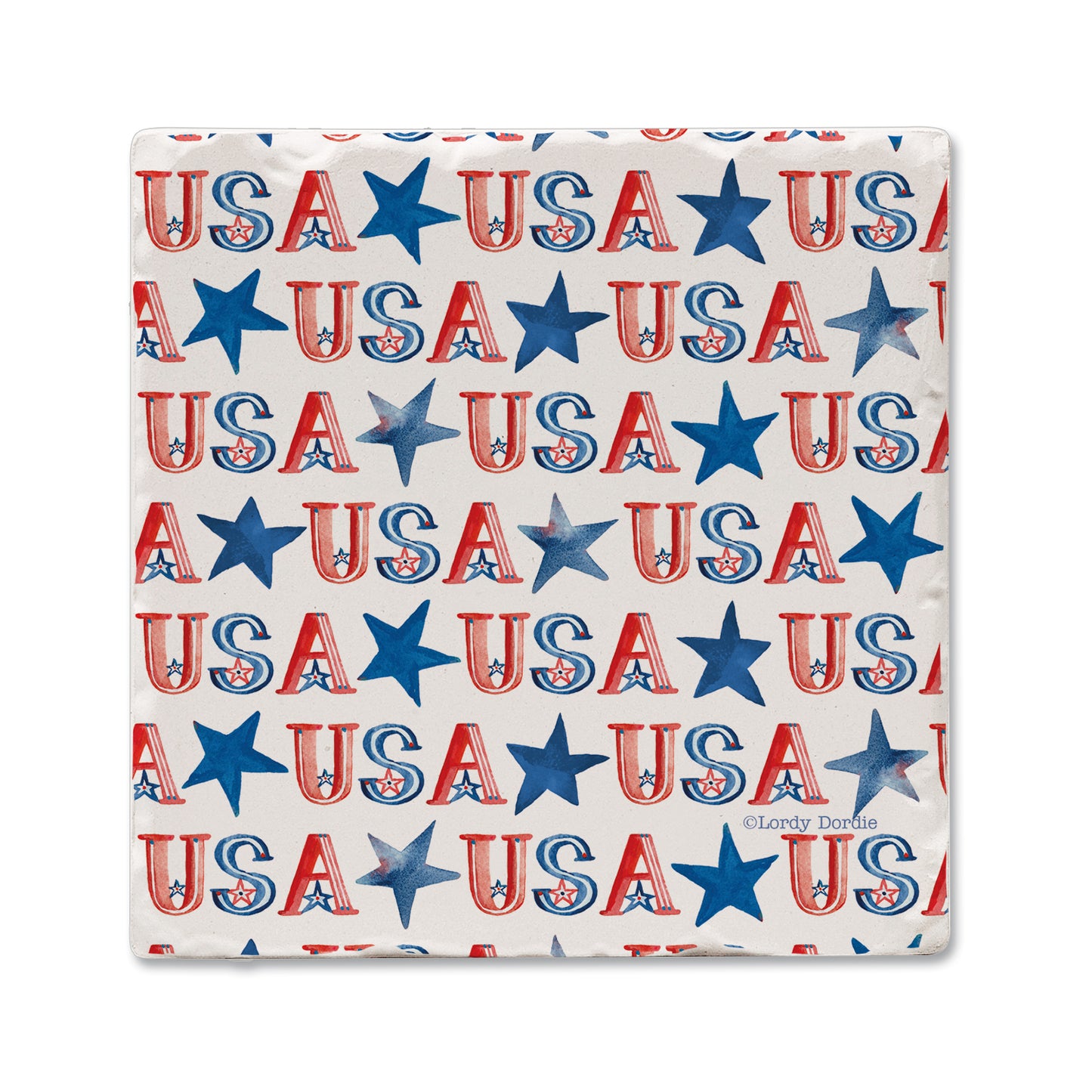 Thirstystone USA Repeat Single Tumbled Tile Coaster 4" Square Manufactured in the USA Create Your Own Set