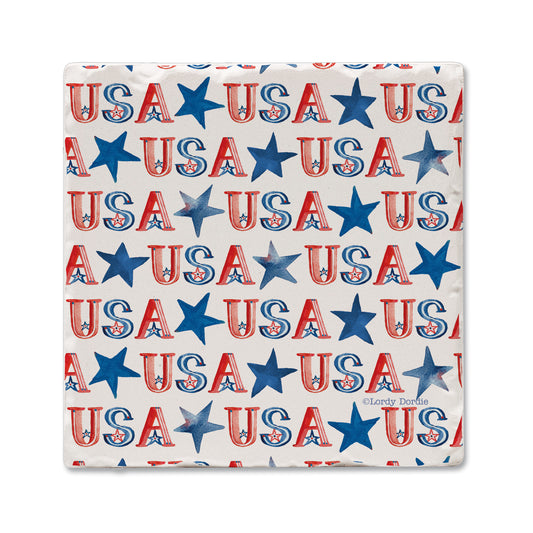 Thirstystone USA Repeat Single Tumbled Tile Coaster 4" Square Manufactured in the USA Create Your Own Set