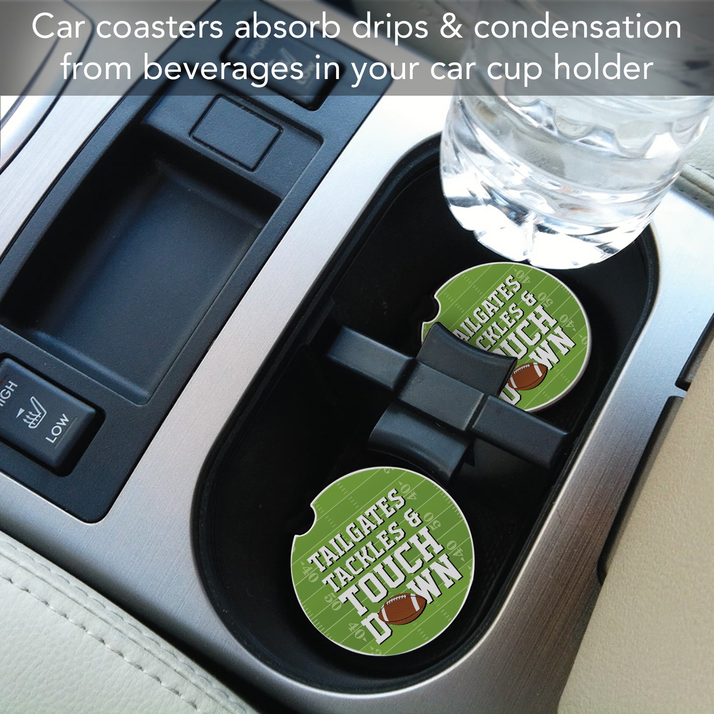 Thirstystone Touch Down 1 Pack Absorbent Stone Coaster for Vehicle Cup Holder 2.6” Diameter Manufactured in The USA