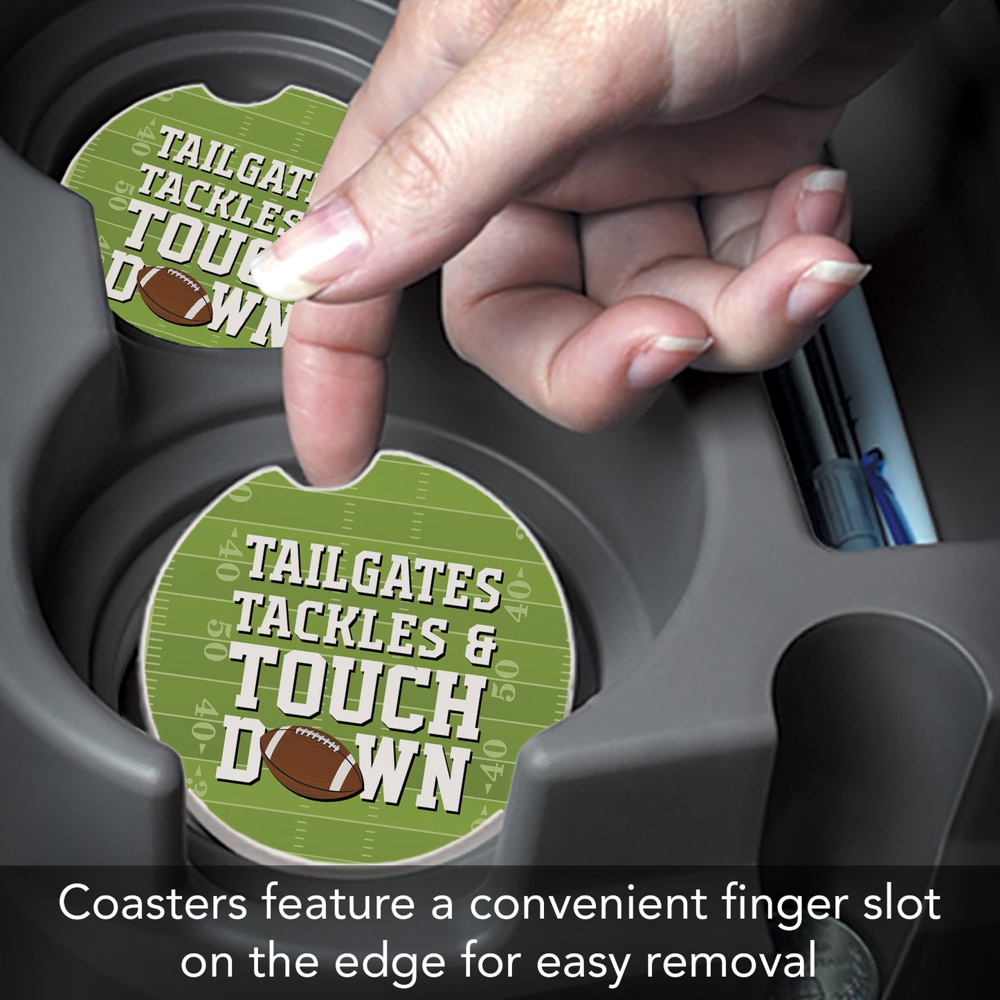 Thirstystone Touch Down 1 Pack Absorbent Stone Coaster for Vehicle Cup Holder 2.6” Diameter Manufactured in The USA