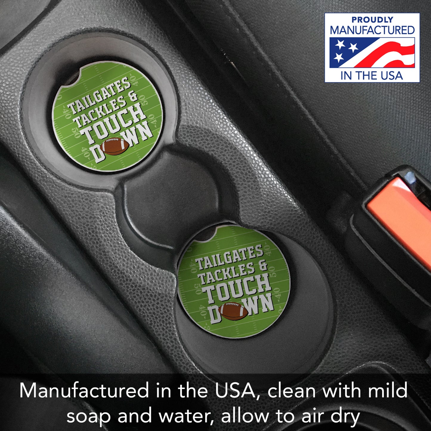Thirstystone Touch Down 1 Pack Absorbent Stone Coaster for Vehicle Cup Holder 2.6” Diameter Manufactured in The USA