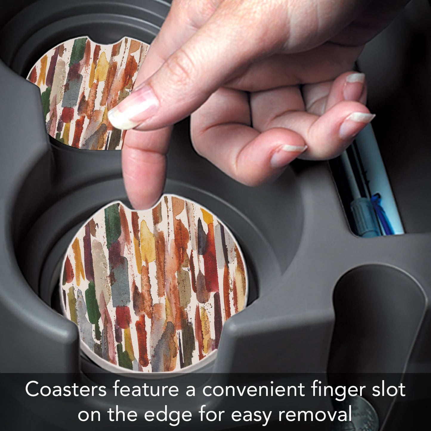 Thirstystone Strata Single Absorbent Stone Coaster for Vehicle Cup Holder 2.6” Diameter Manufactured in The USA