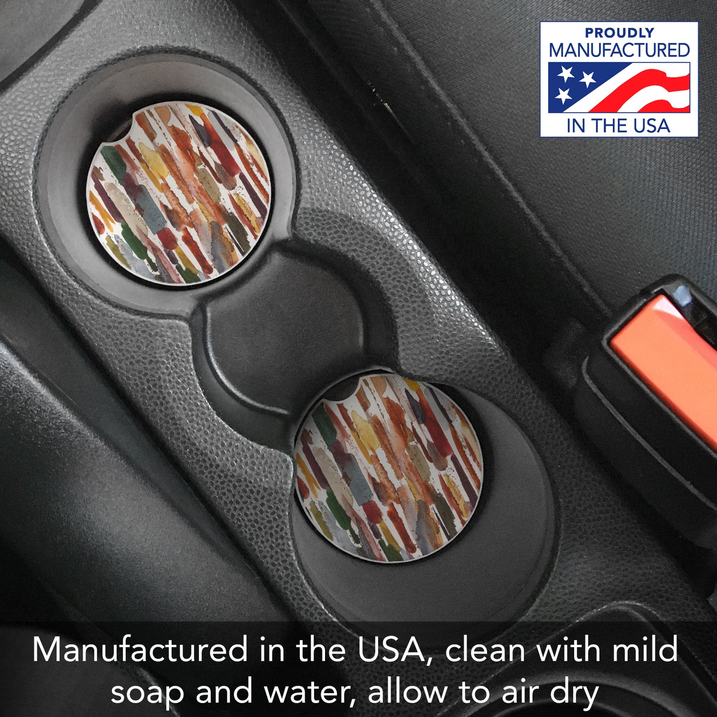 Thirstystone Strata Single Absorbent Stone Coaster for Vehicle Cup Holder 2.6” Diameter Manufactured in The USA