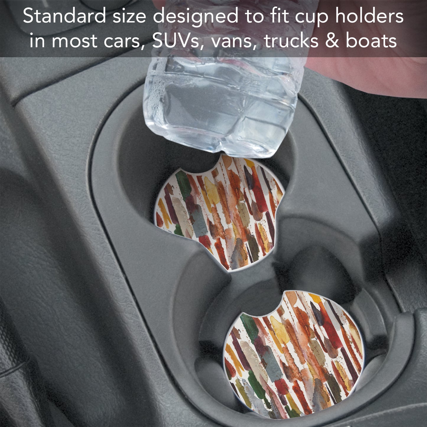 Thirstystone Strata Single Absorbent Stone Coaster for Vehicle Cup Holder 2.6” Diameter Manufactured in The USA