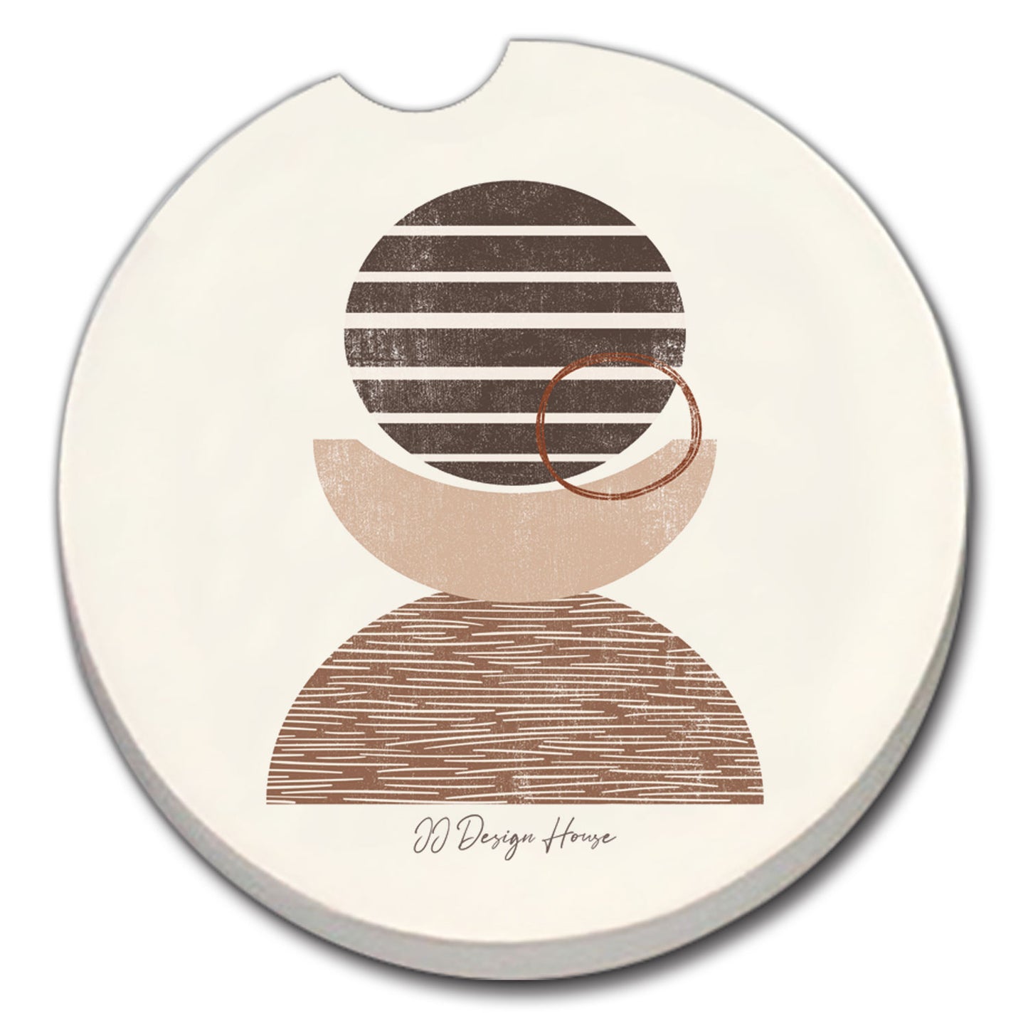 Thirstystone Geo Mocha Single Absorbent Stone Car Coaster 2.6” Diameter Manufactured in the USA