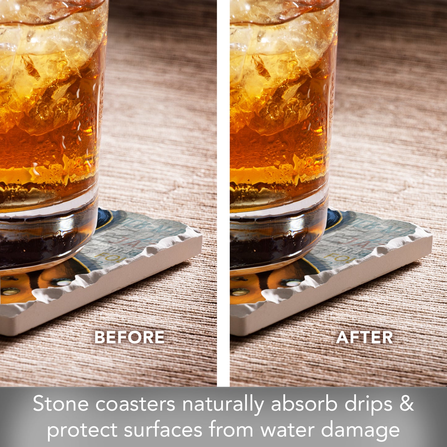Thirstystone Guitar Legends 4-Pack Tumbled Tile Stone Coasters 4" Square
