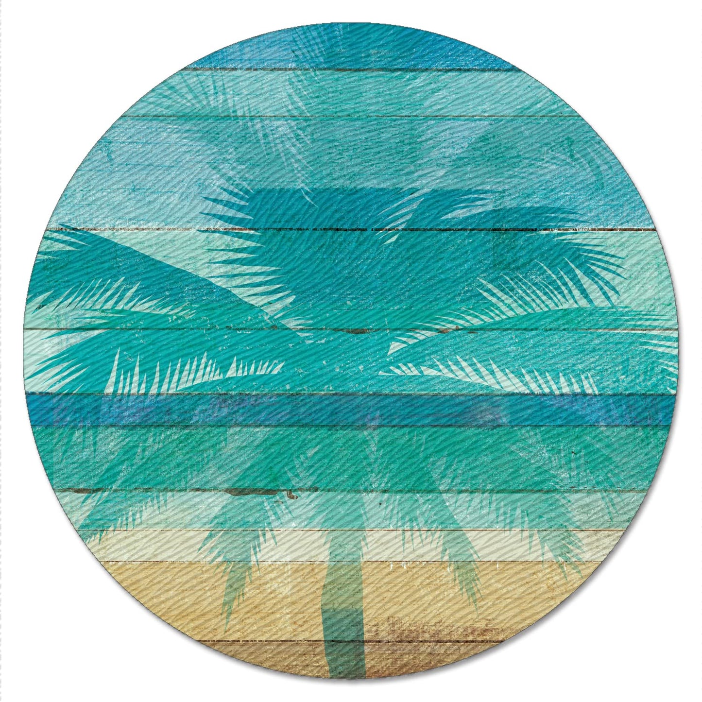 Counterart Beachscapes 4mm Tempered Glass Lazy Susan Turntable 13" Diameter