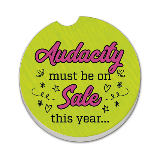 Thirstystone Audacity Single Absorbent Stone Coaster for Vehicle Cup Holder 2.6” Diameter Manufactured in The USA