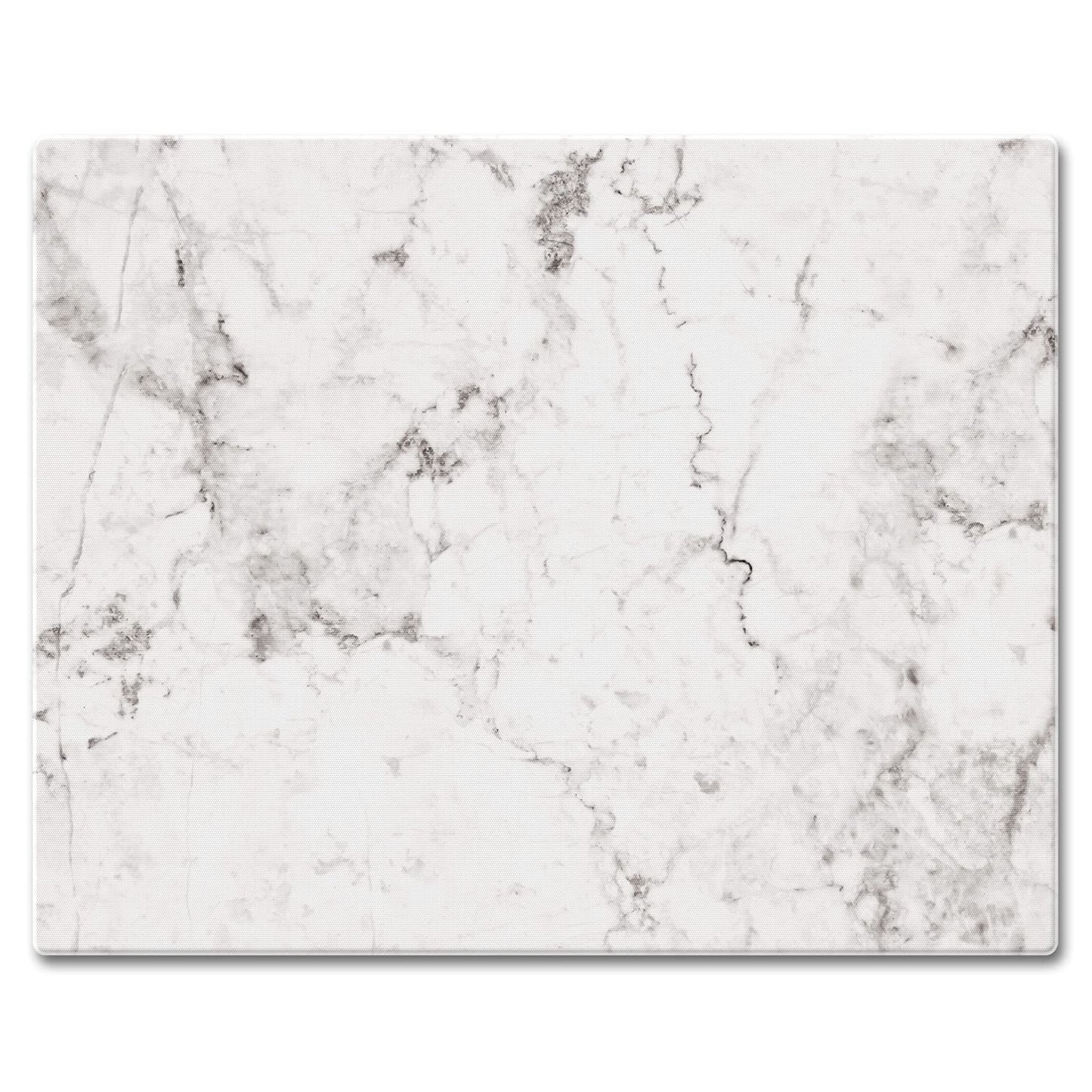 CounterArt White Marble Design 3mm Tempered Glass Cutting Board 15” x 12” Manufactured in the USA