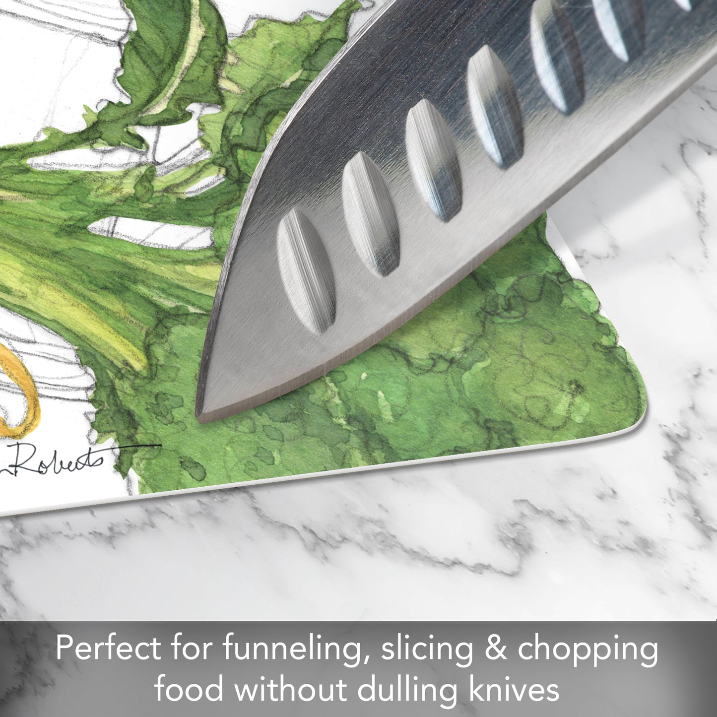 Cut N' Funnel Garden Greenery/Lime Green 2 Pack Designer Flexible Plastic Cutting Board Mat With Coordinating Solid Flex Mat 15" x 11.5", Made in the USA, Decorative, Flexible, Easy to Clean