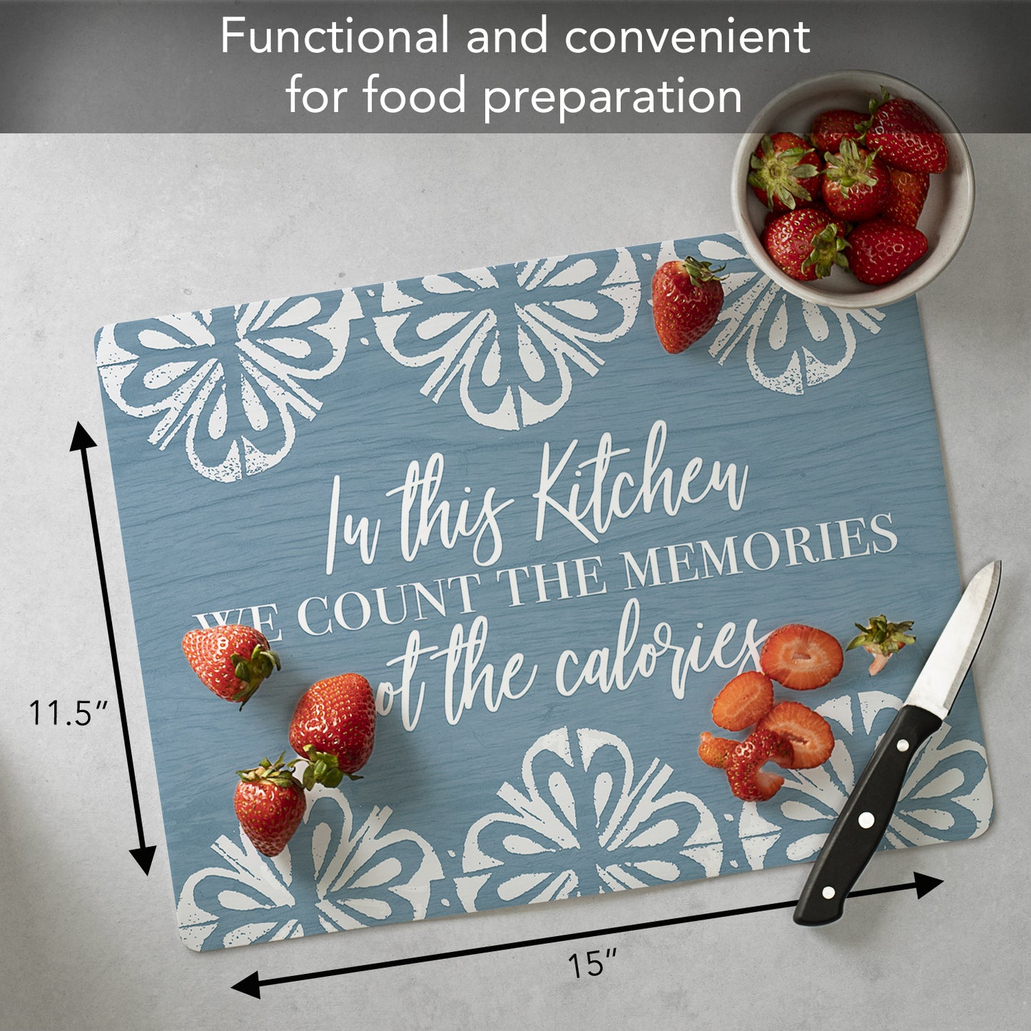 Cut N' Funnel Counting Memories Designer Flexible Plastic Cutting Board Mat 15" x 11.5", Made in the USA, Decorative, Flexible, Easy to Clean