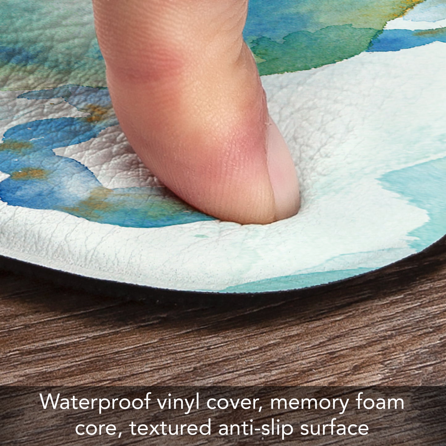 Counterart Sea Life Serenade 30” x 20” Decorative Vinyl Comfort Floor Mat, Manufactured in The USA, Waterproof, Reduces Muscle Fatigue, Easily Wipes Clean