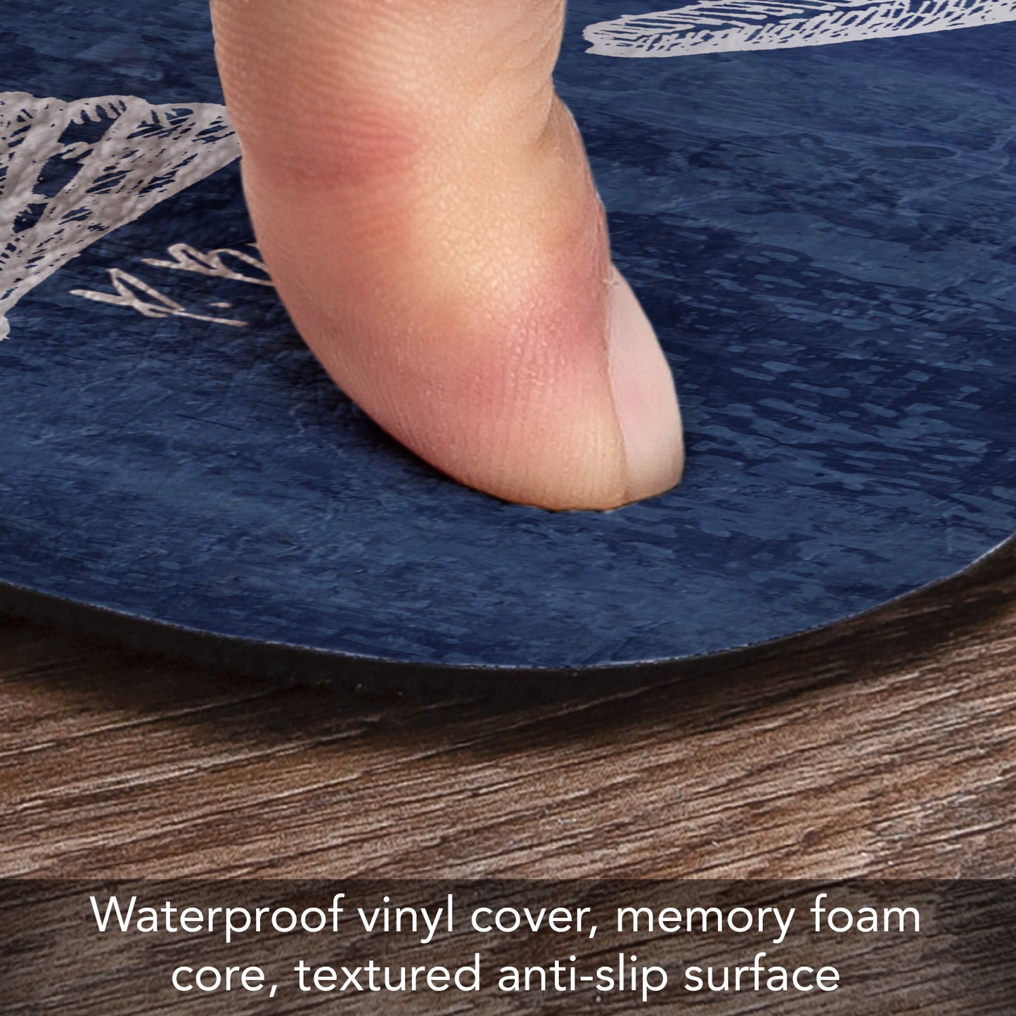 CounterArt St Tropez Shells 30” x 20” Decorative Vinyl Comfort Floor Mat, Manufactured in The USA, Waterproof, Reduces Muscle Fatigue, Easily Wipes Clean