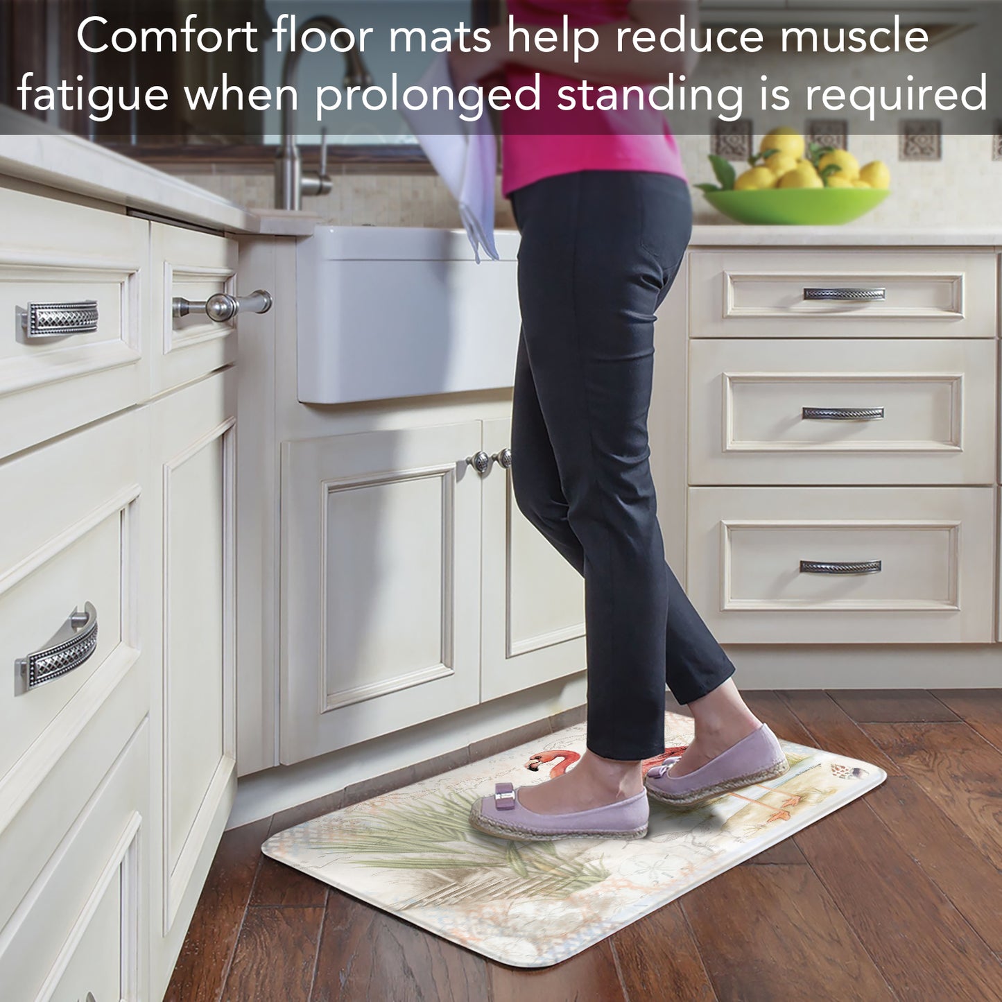 CounterArt Caribbean Seas 30” x 20” Decorative Vinyl Floor Mat Manufactured in The USA Waterproof Easy to Clean Textured Vinyl Backing