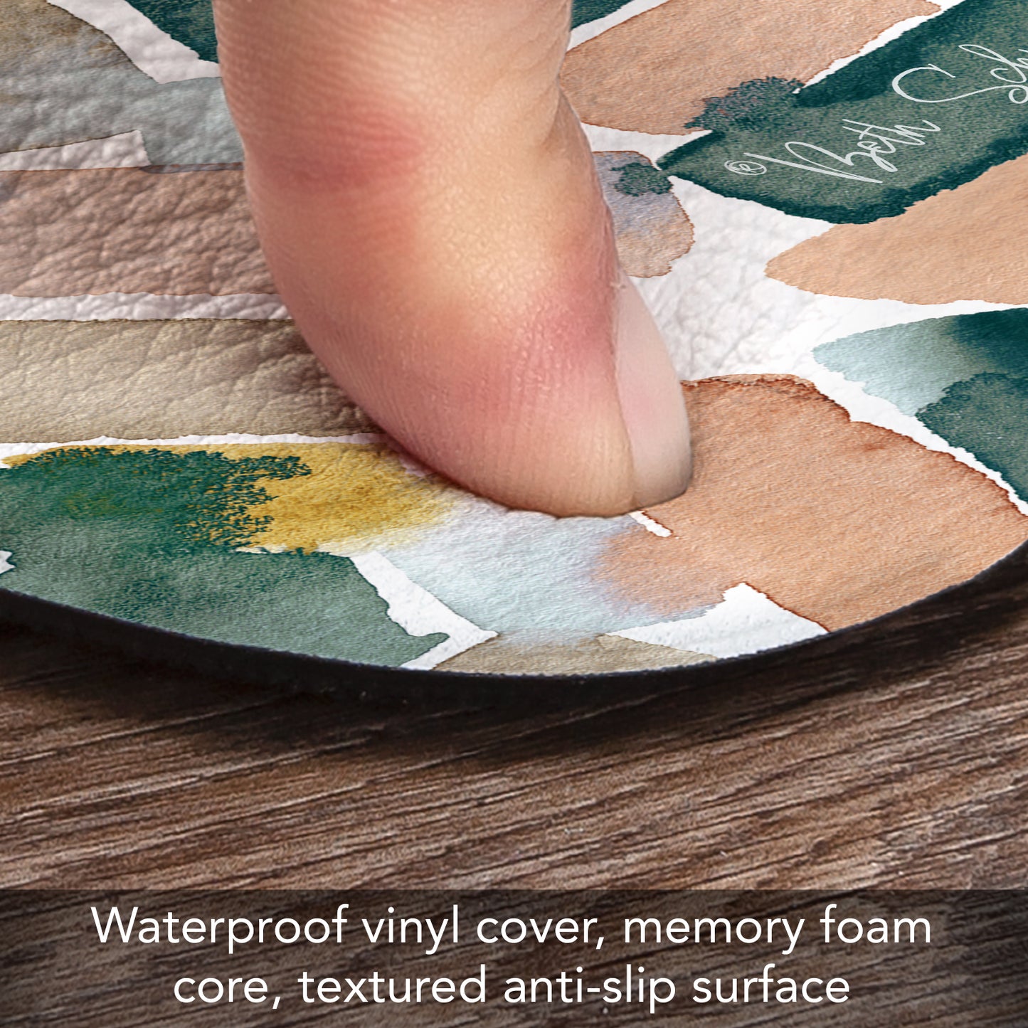 CounterArt Modern Geometric 30” x 20” Decorative Vinyl Comfort Floor Mat Manufactured in The USA, Waterproof, Reduces Muscle Fatigue, Easy to Clean