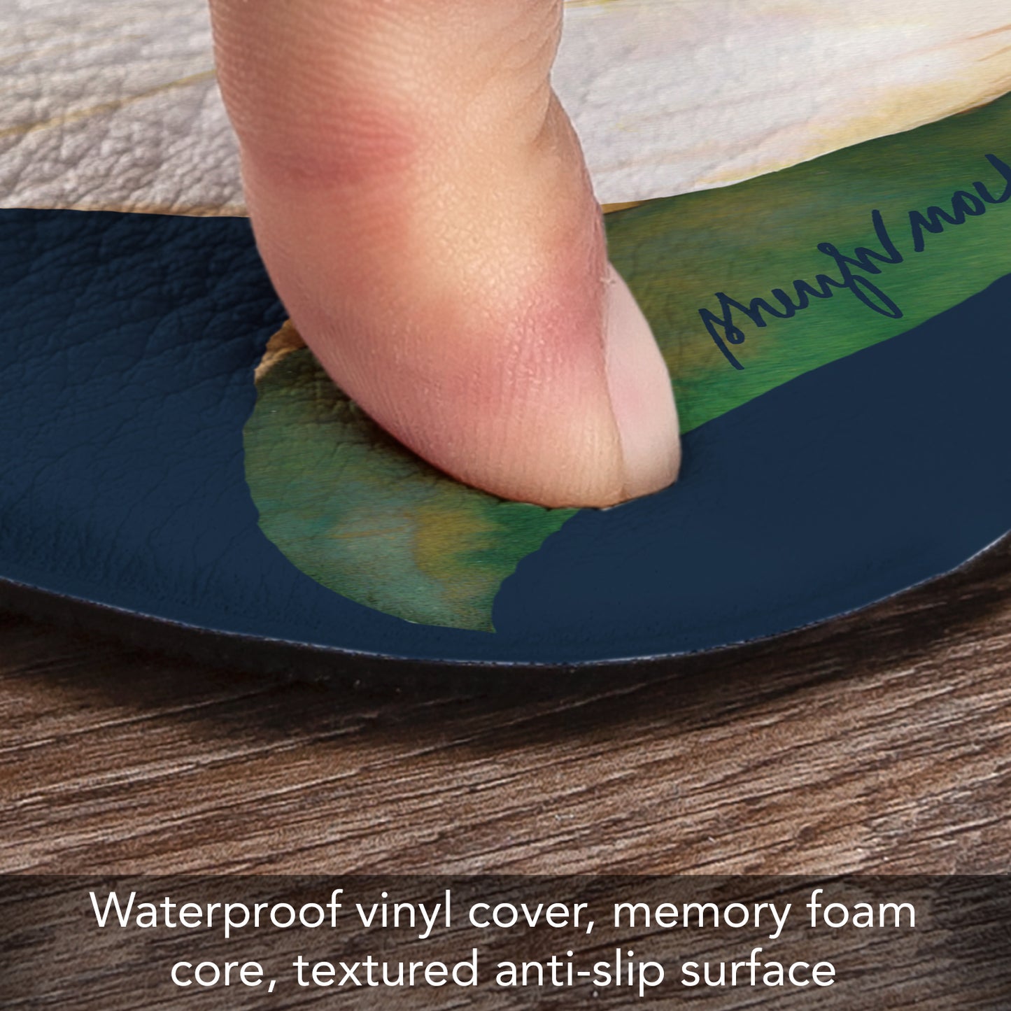 CounterArt Magnolia Motif 30” x 20” Decorative Vinyl Comfort Floor Mat Manufactured in The USA, Waterproof, Reduces Muscle Fatigue, Easy to Clean