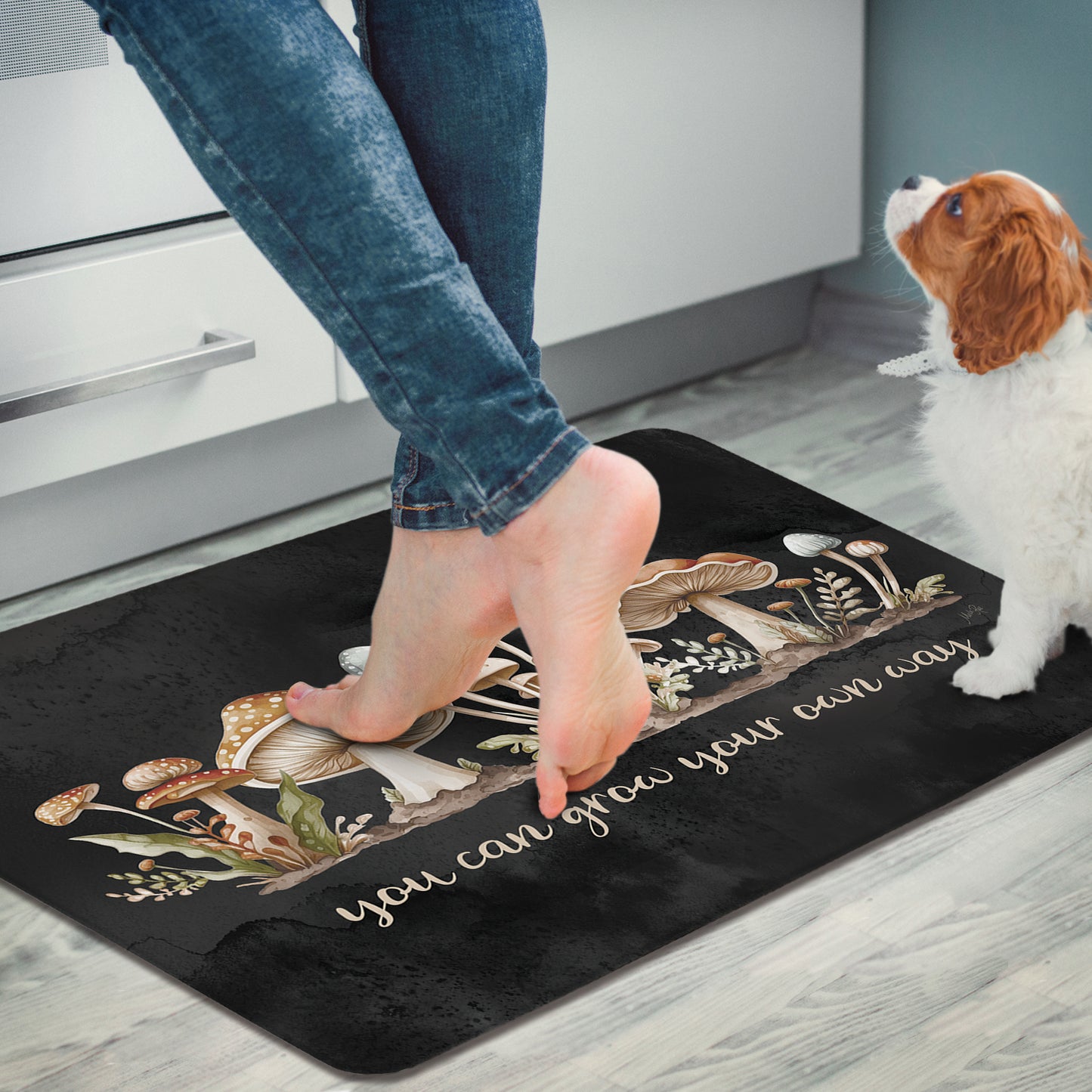 Highland Home Grow Your Own Way 30” x 20” Decorative Vinyl Comfort Floor Mat Manufactured in The USA, Waterproof, Easy to Clean