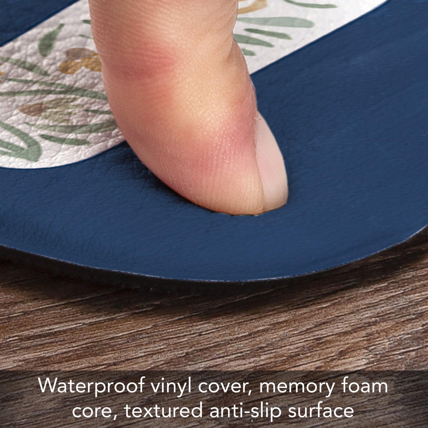 Highland Home Lakeside Days 30” x 20” Decorative Vinyl Comfort Floor Mat Manufactured in The USA, Waterproof, Easy to Clean