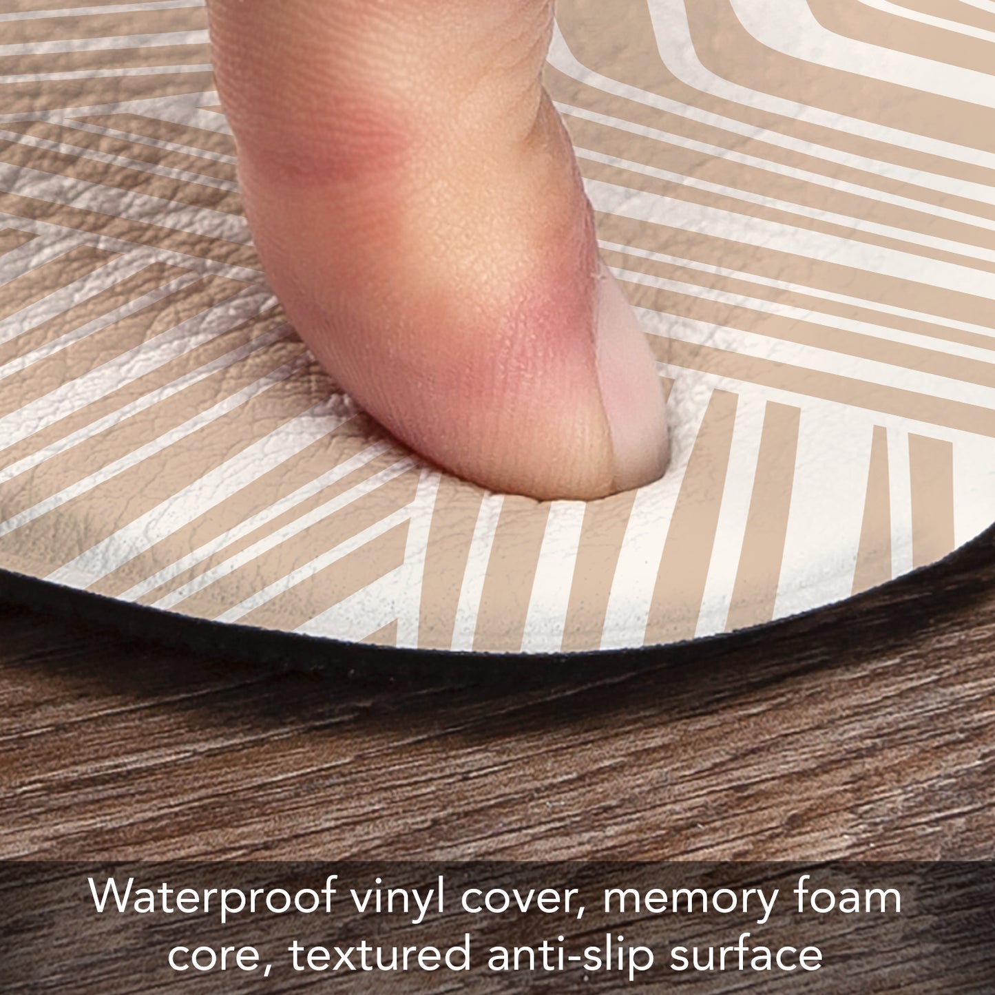 Highland Home Endless Mocha 30” x 20” Decorative Vinyl Comfort Floor Mat Manufactured in The USA, Waterproof, Easy to Clean