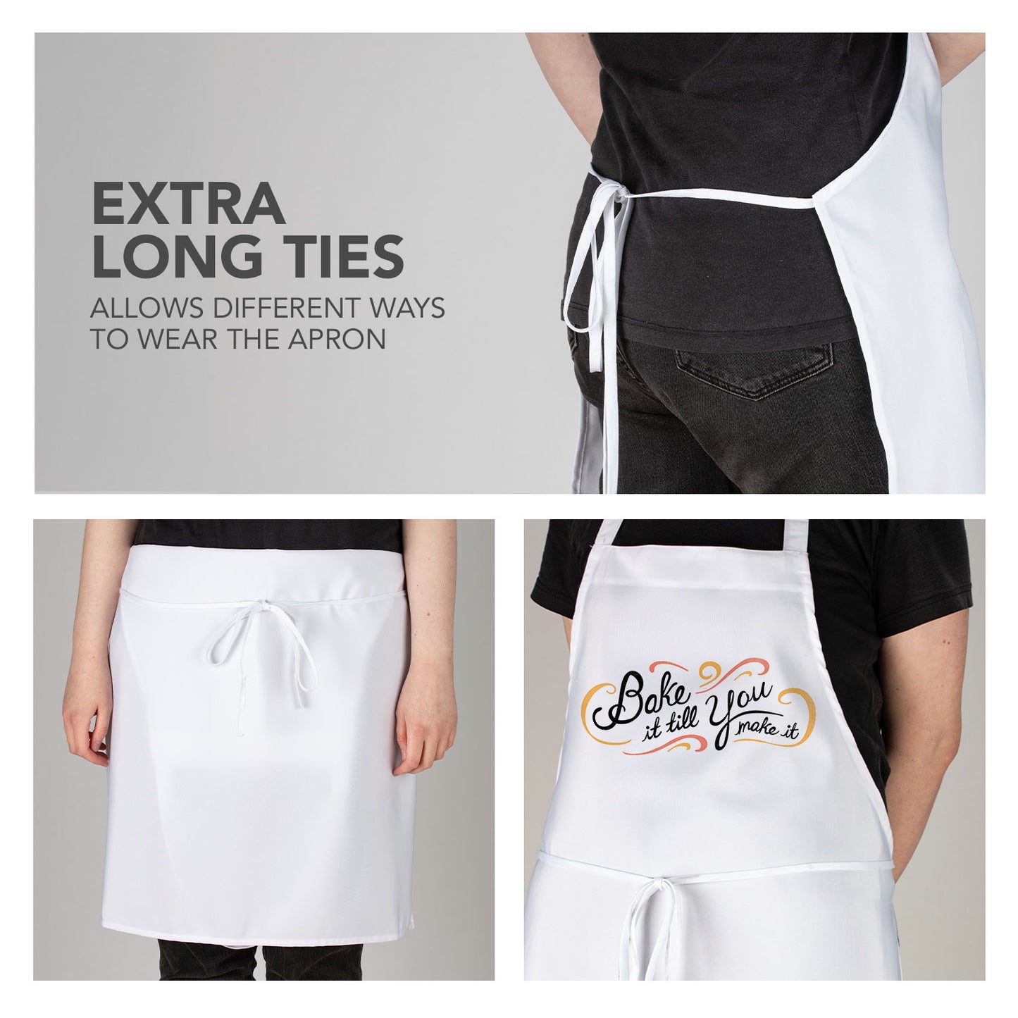 Counterart Grab Life Chef Apron & 24" x 18" Pastry Mat BPA & PVC Free Plastic with Grid Markings for Tarts, Pies, & Pizzas