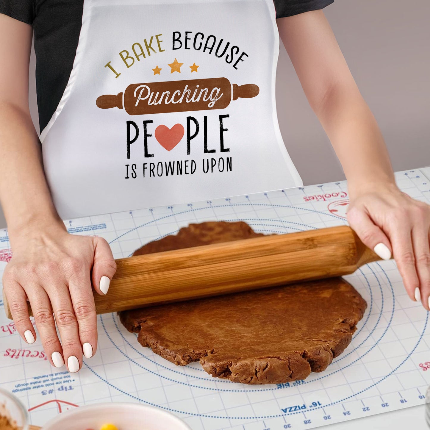 Counterart Punching Is Frowned Upon Chef Apron Great for Baking, Grilling, and Everyday Cooking Printed with Cute Funny Quotes