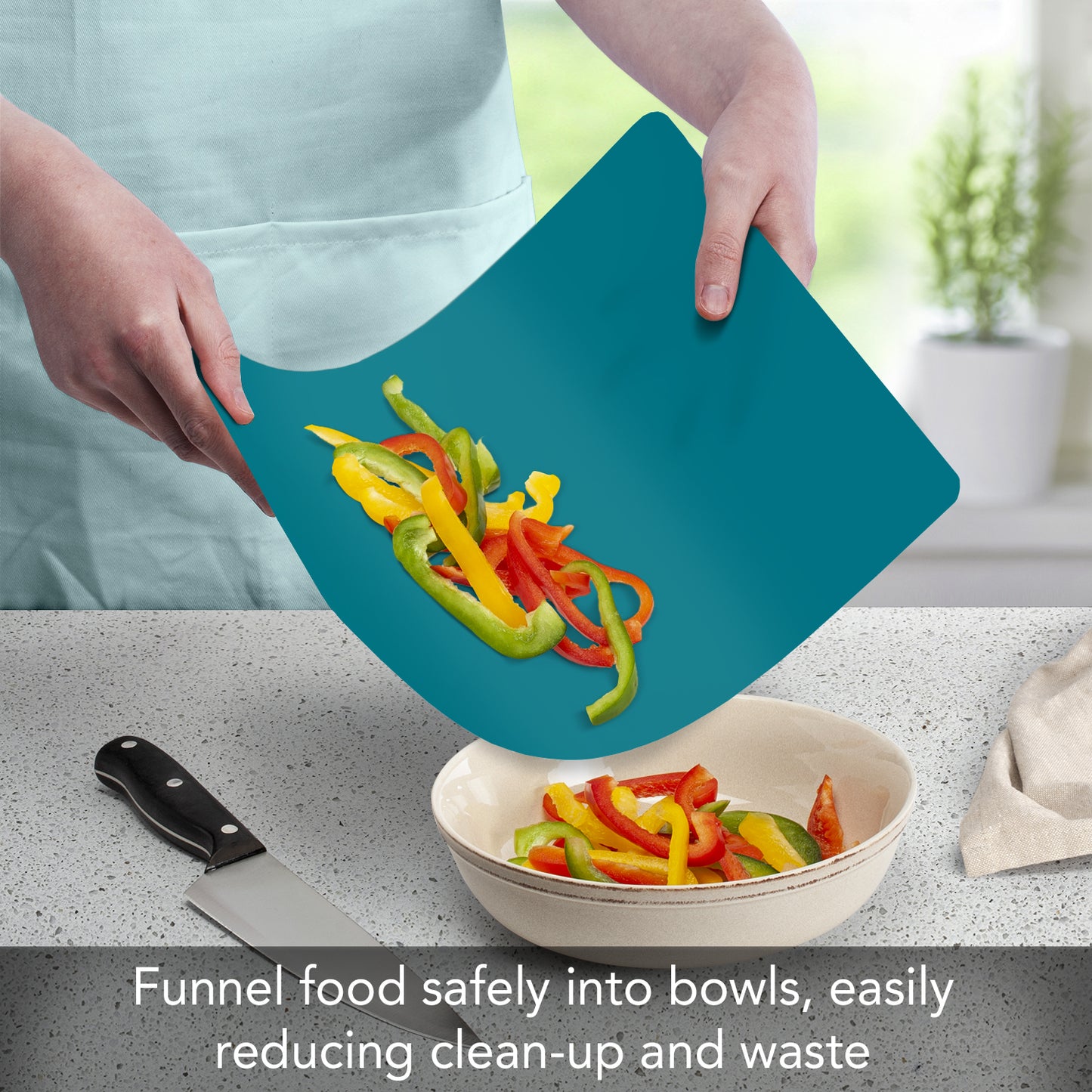 Cut N’ Funnel Cosmo 3 Pack Thick Multi-Color Multi-Size Plastic Cutting Board Mats Made in the USA BPA & PVC Free Plastic