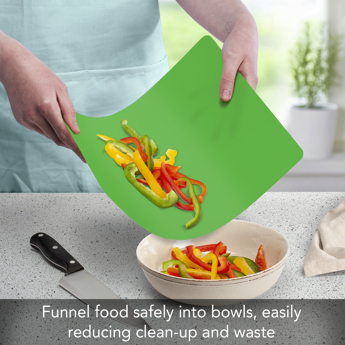 Cut N’ Funnel Candy Crush 3 Pack Thick Multi-Color Multi-Size Plastic Cutting Board Mats Made in the USA BPA & PVC Free Plastic