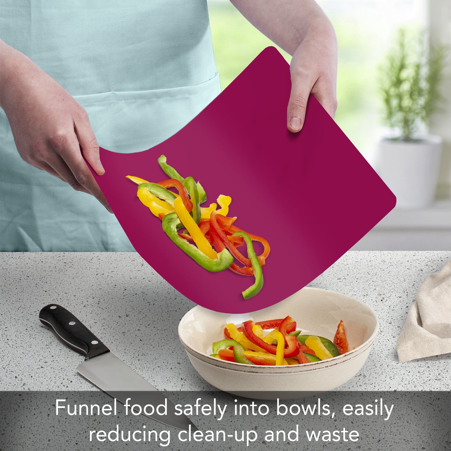 Cut N’ Funnel Tequila Sunrise 2 Pack Thick Multicolor Plastic Cutting Board Mats Made in the USA BPA & PVC Free Plastic