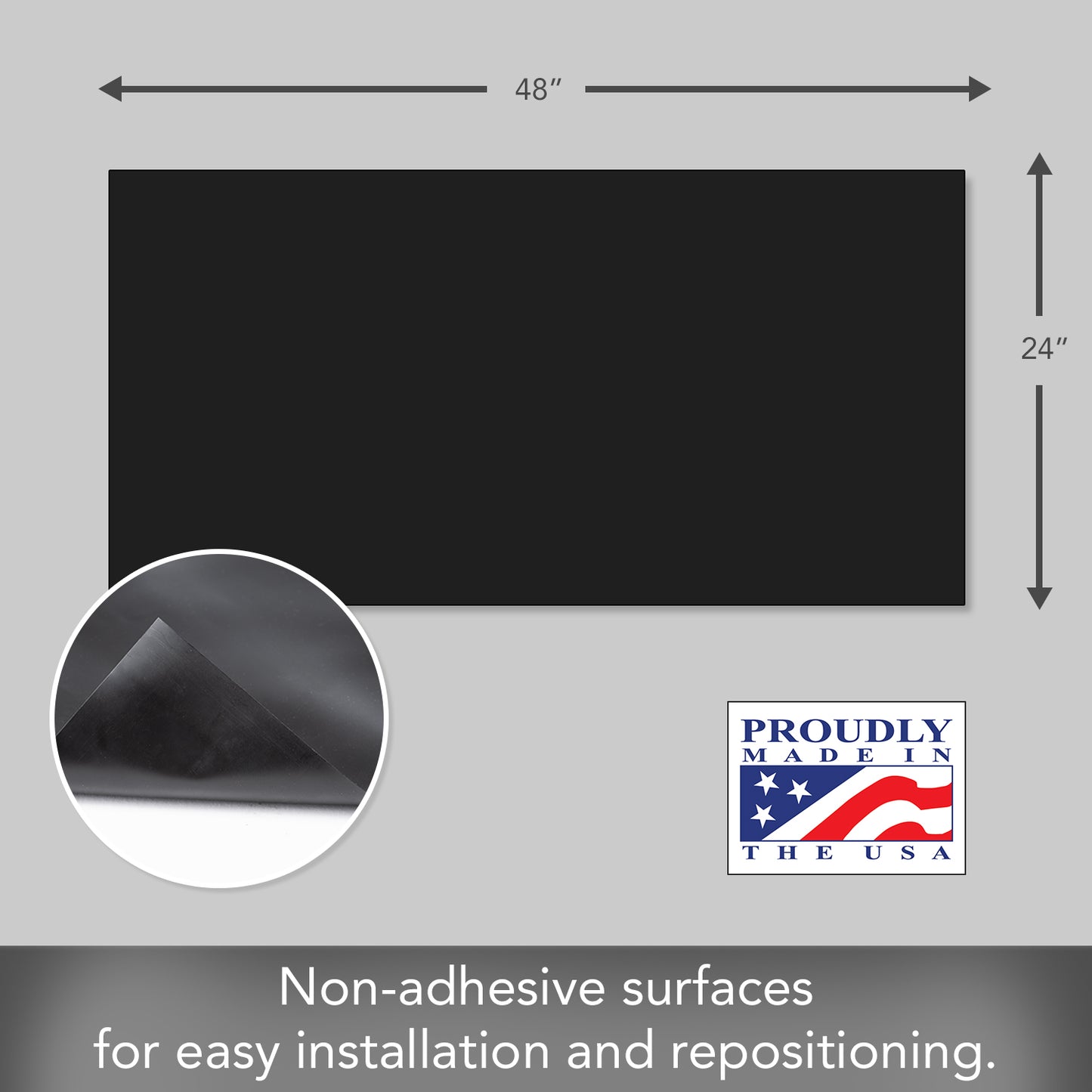 CounterArt Black Under Sink Mat to Protect from Spills, Stains, and Leaks Made in The USA 48” x 24” Non-Adhesive Waterproof Cabinet Protection Craft Mat Work Area Protection