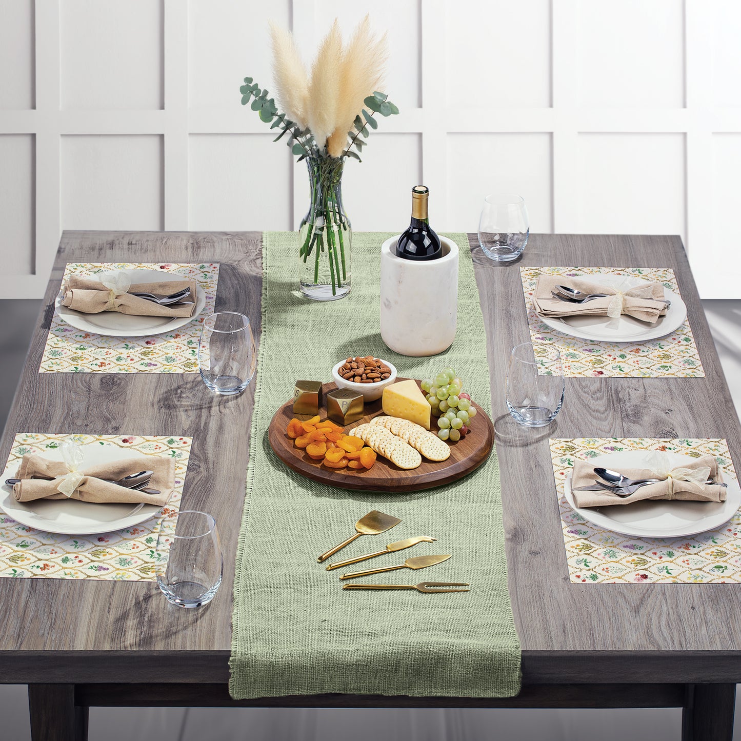 CounterArt Wildflowers 24 Premium Paper Placemats in Resealable Storage Bag Made in The USA 17" x 11"