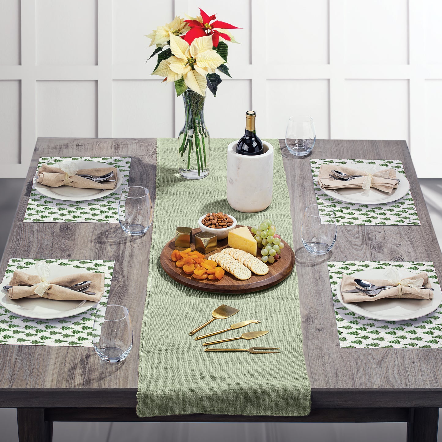 CounterArt Christmas Trees 24 Premium Paper Placemats in Resealable Storage Bag Made in The USA