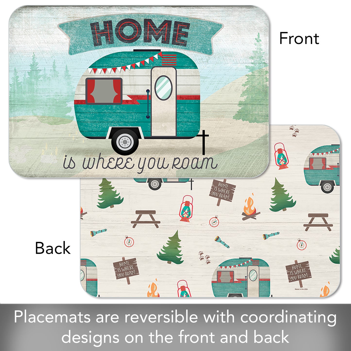 Counterart Where You Roam 4 Pack Reversible Easy Care Flexible Placemats Made in the USA