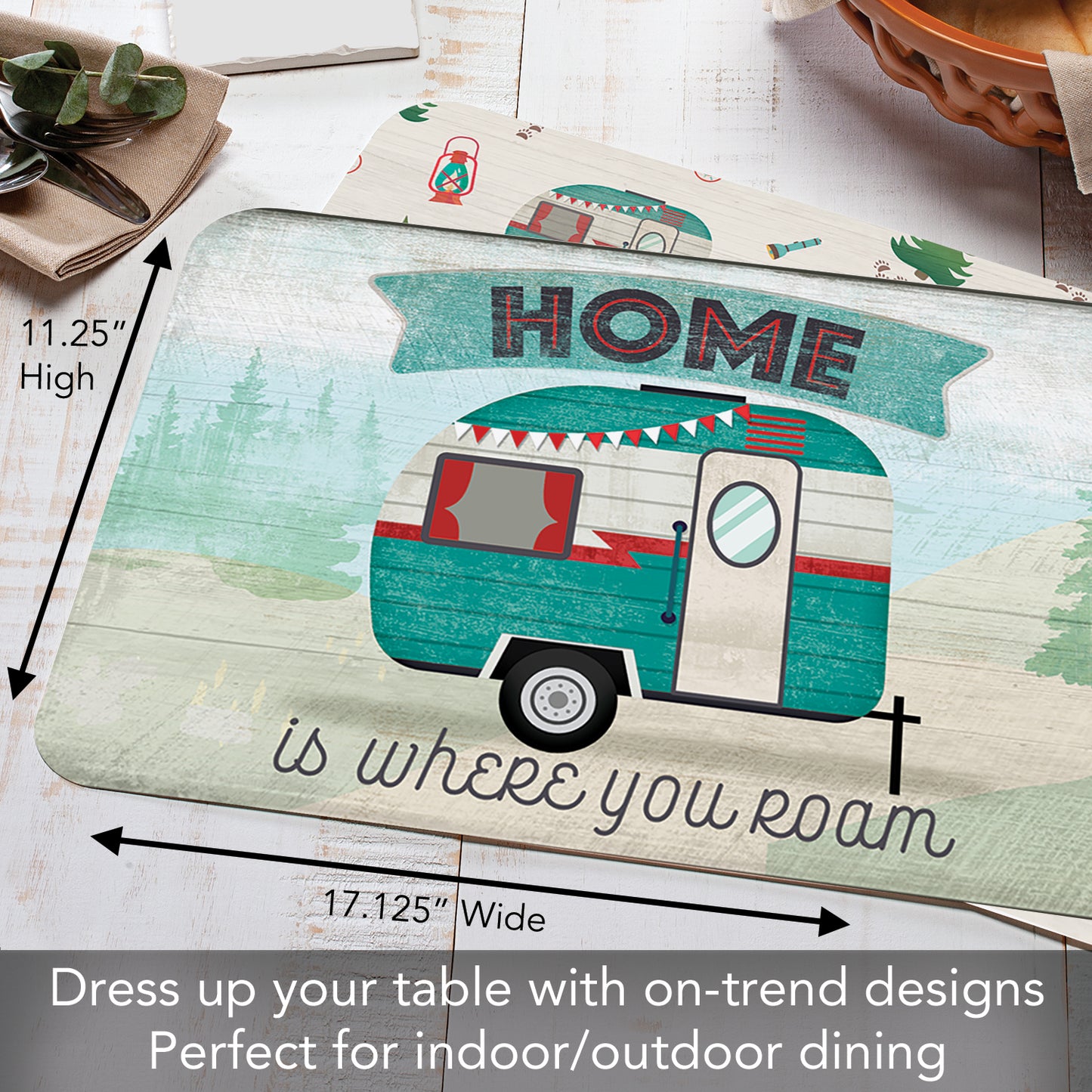 Counterart Where You Roam 4 Pack Reversible Easy Care Flexible Placemats Made in the USA