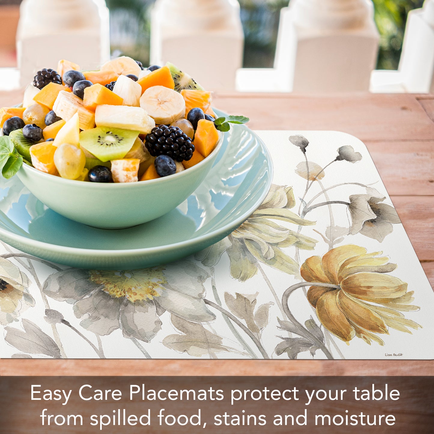 CounterArt Fields of Gold 4 Pack Reversible Easy Care Flexible Placemats Made in the USA