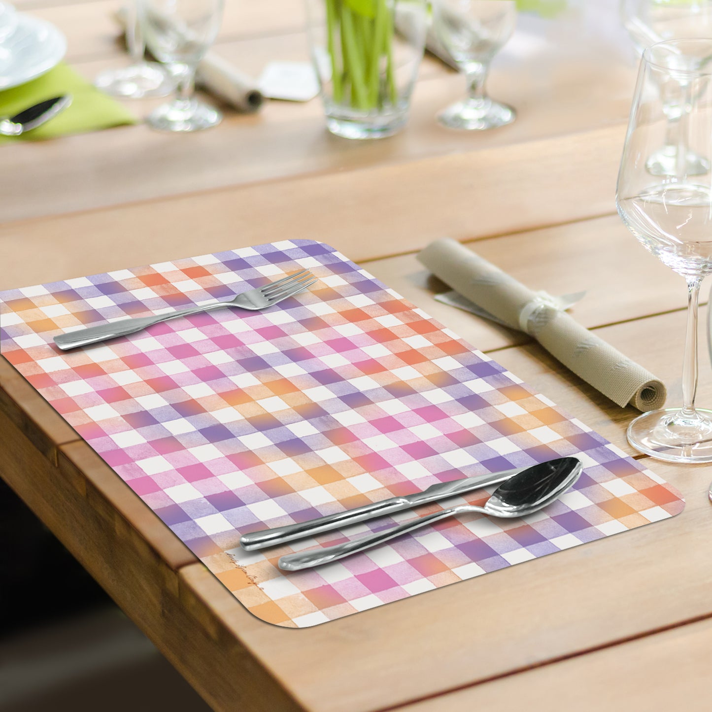 CounterArt Zinnias & Butterflies 4 Pack Reversible Easy Care Flexible Placemats Made in the USA