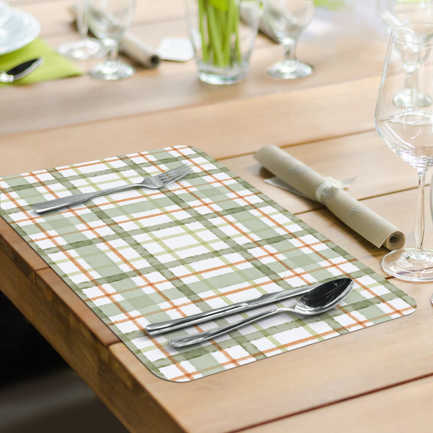 CounterArt Farmhouse Fall Reversible 4 Pack Easy Care Placemats 4 Pack Made in the USA