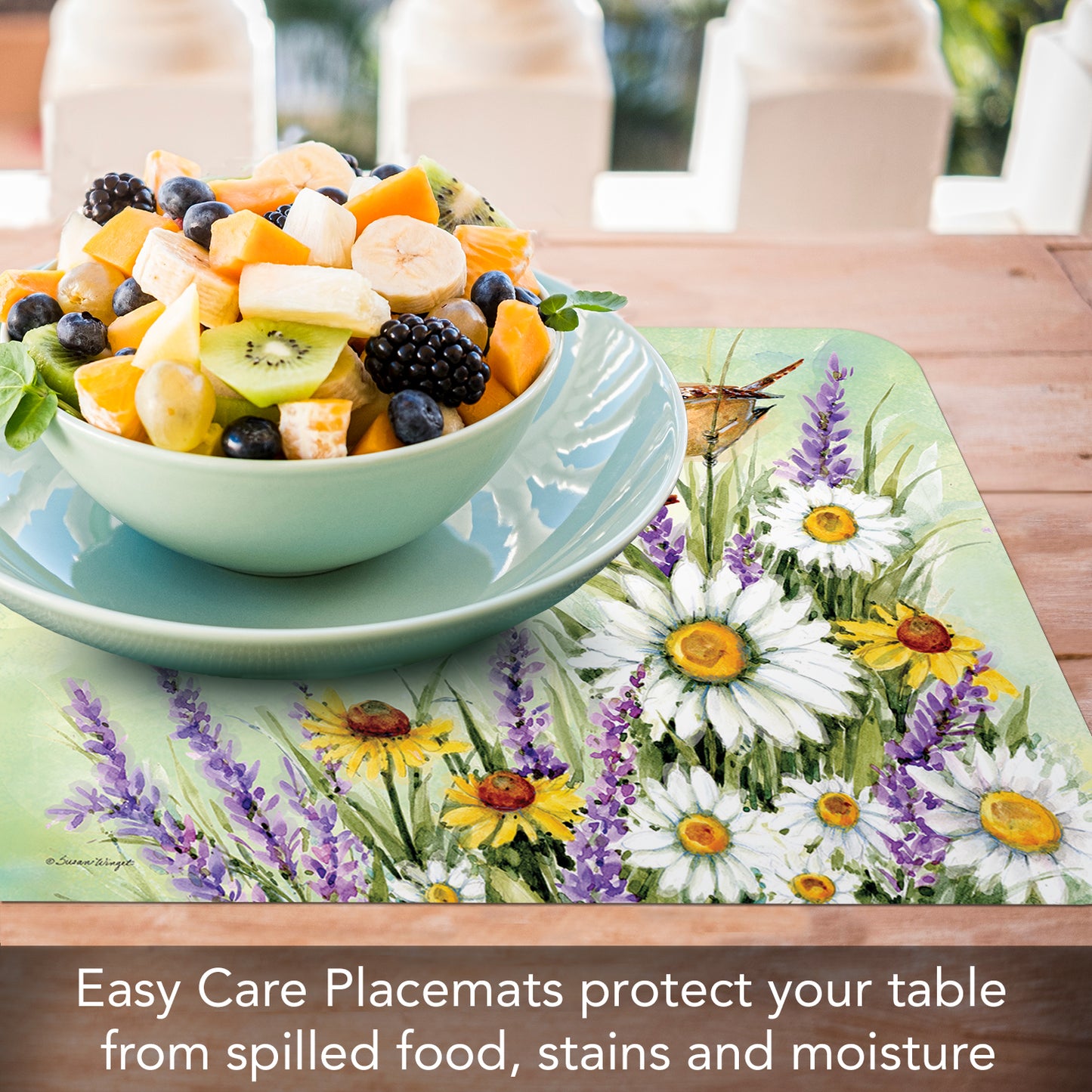 CounterArt Graceful Nature 4 Pack Reversible Easy Care Flexible Placemats Made in The USA