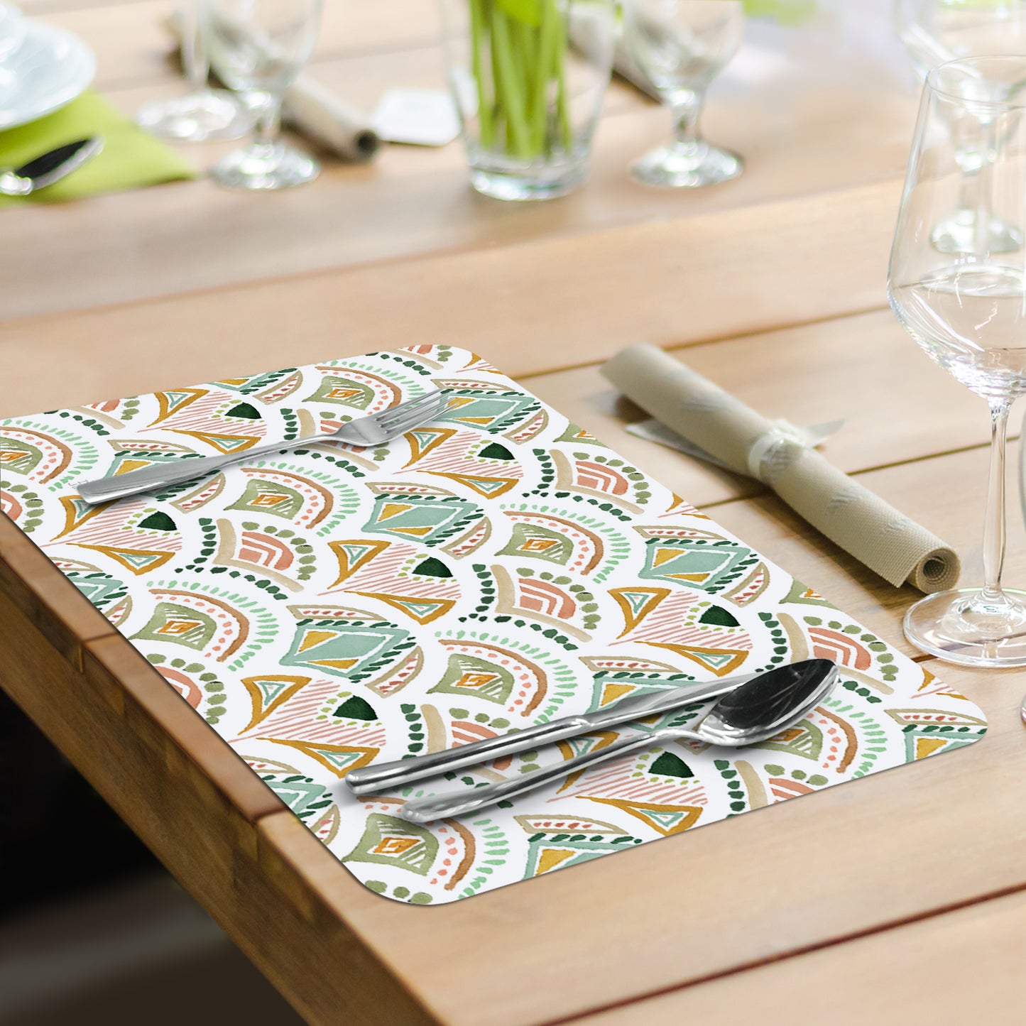CounterArt Floral Chic 4 Pack Reversible Easy Care Flexible Placemats Made in the USA